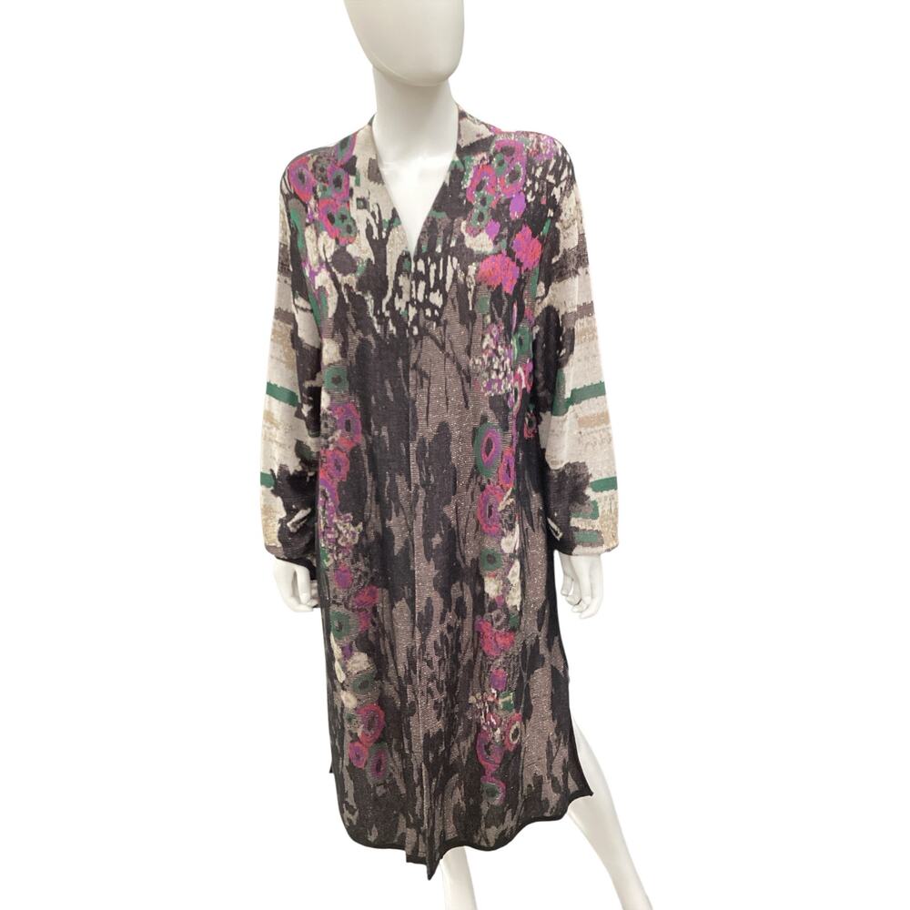 Marina Rinaldi Cardigan Women’s Size XL No Closure Fine Knit Pockets Side Slits